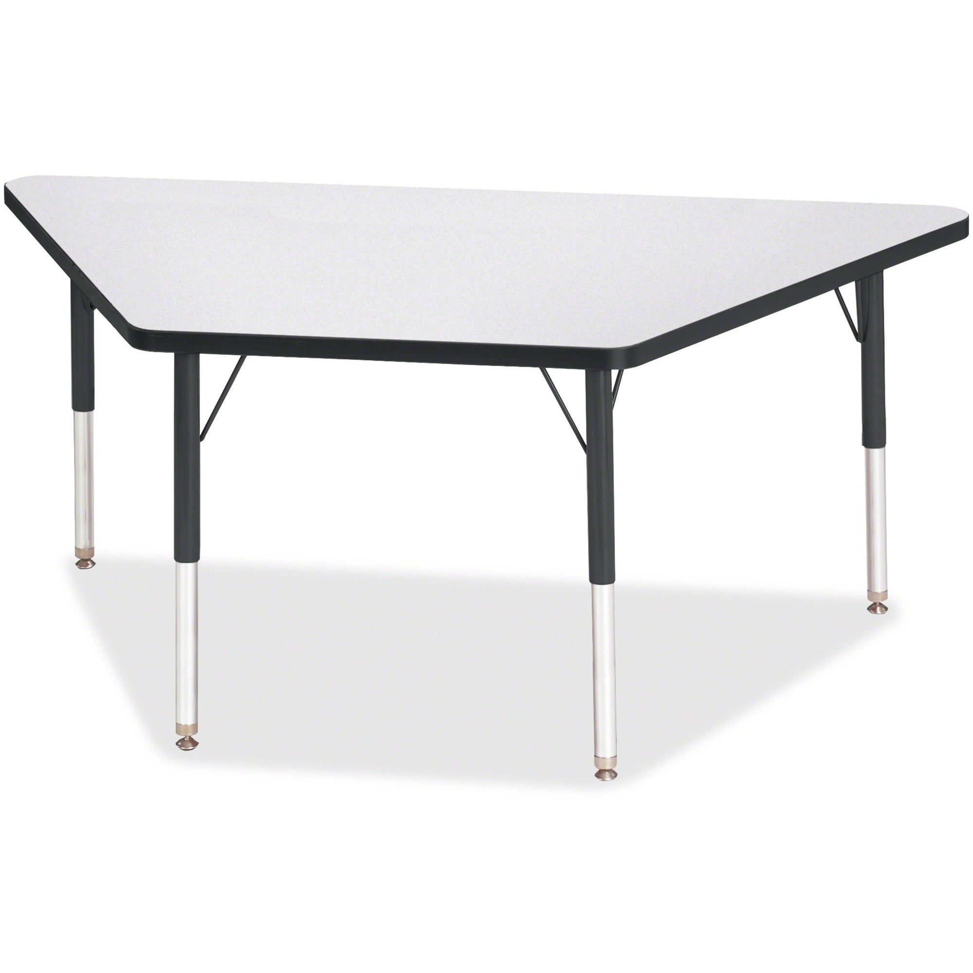 Berries® Trapezoid Activity Tables - 30" X 60", E-height - Freckled Gray/Black/Black
