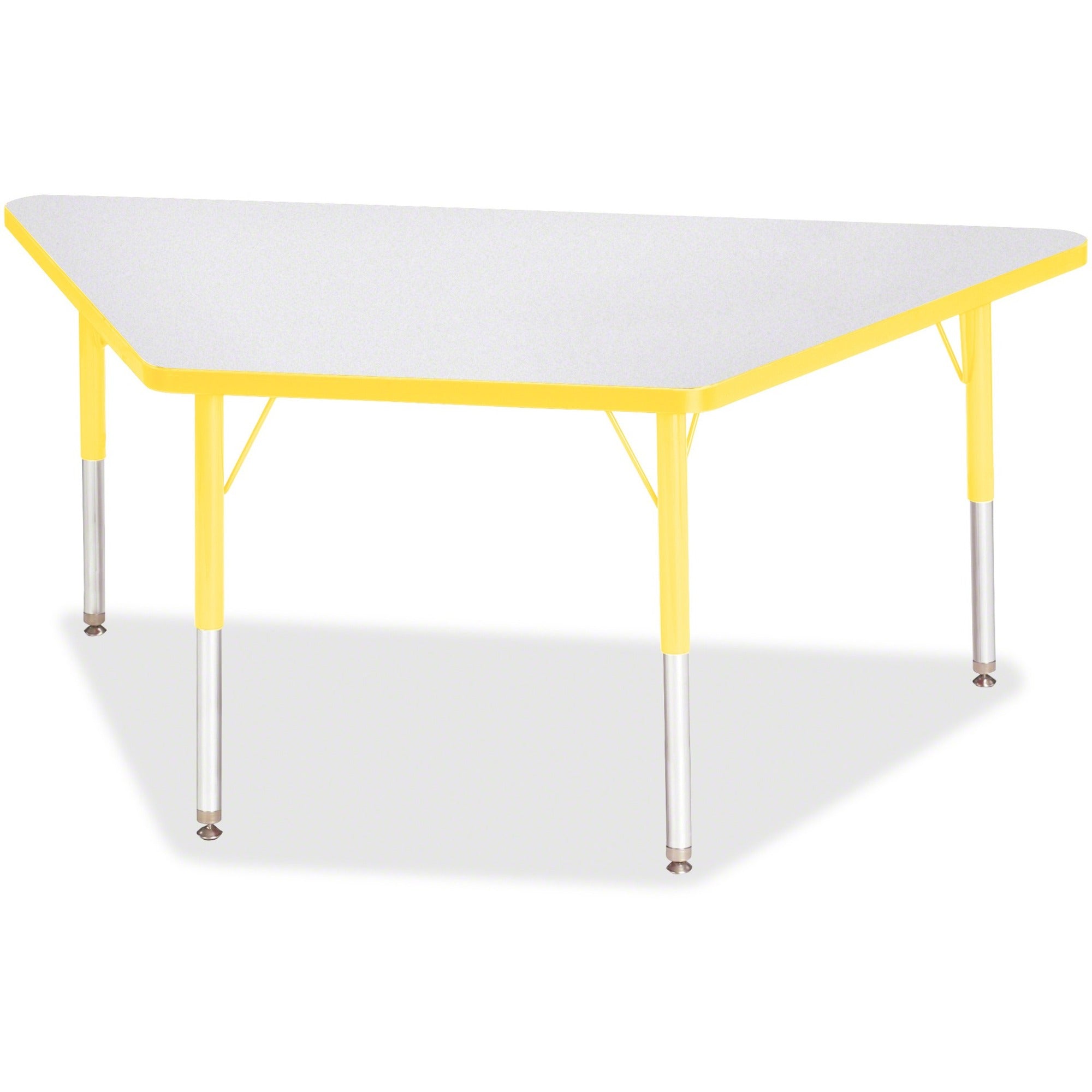 Berries® Trapezoid Activity Tables - 30" X 60", E-height - Freckled Gray/Yellow/Gray