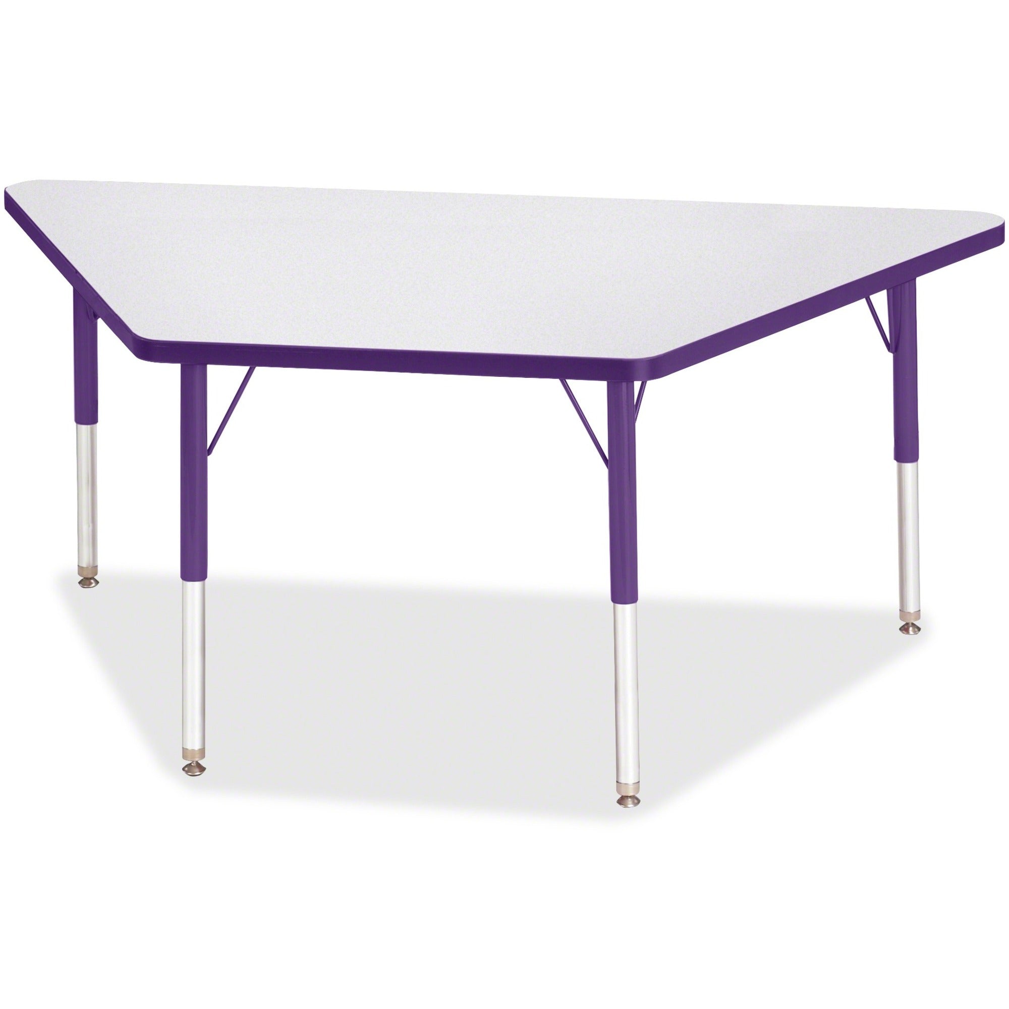 Berries® Trapezoid Activity Tables - 30" X 60", E-height - Freckled Gray/Purple/Gray
