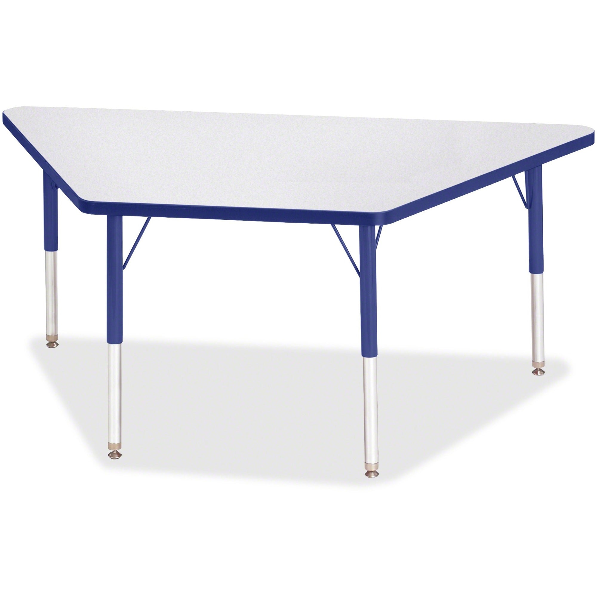 Berries® Trapezoid Activity Tables - 30" X 60", E-height - Freckled Gray/Blue/Gray