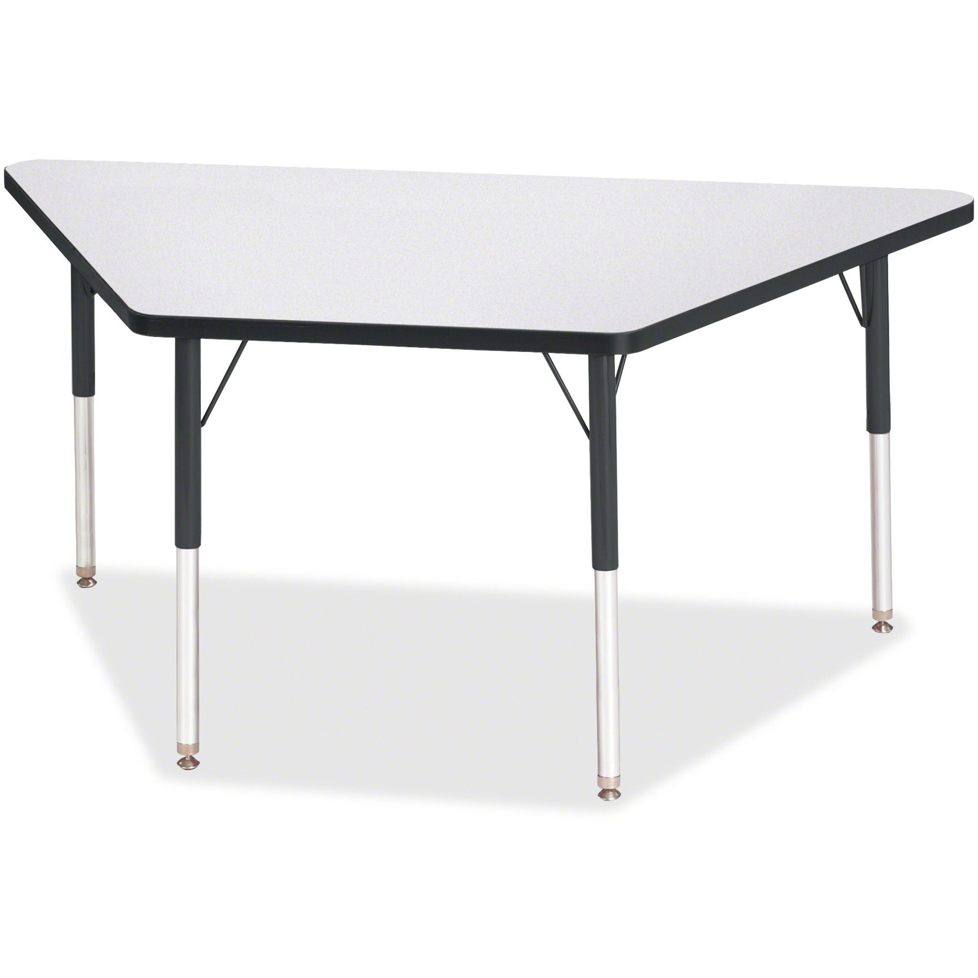 Berries® Trapezoid Activity Tables - 30" X 60", A-height - Freckled Gray/Black/Black