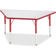 Berries® Trapezoid Activity Tables - 24" X 48", E-height - Freckled Gray/Red/Gray