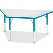 Berries® Trapezoid Activity Tables - 24" X 48", E-height - Freckled Gray/Teal/Gray