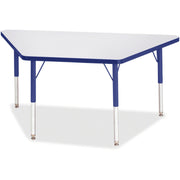 Berries® Trapezoid Activity Tables - 24" X 48", E-height - Freckled Gray/Blue/Gray