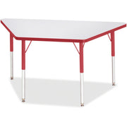 Berries® Trapezoid Activity Tables - 24" X 48", A-height - Freckled Gray/Red/Gray