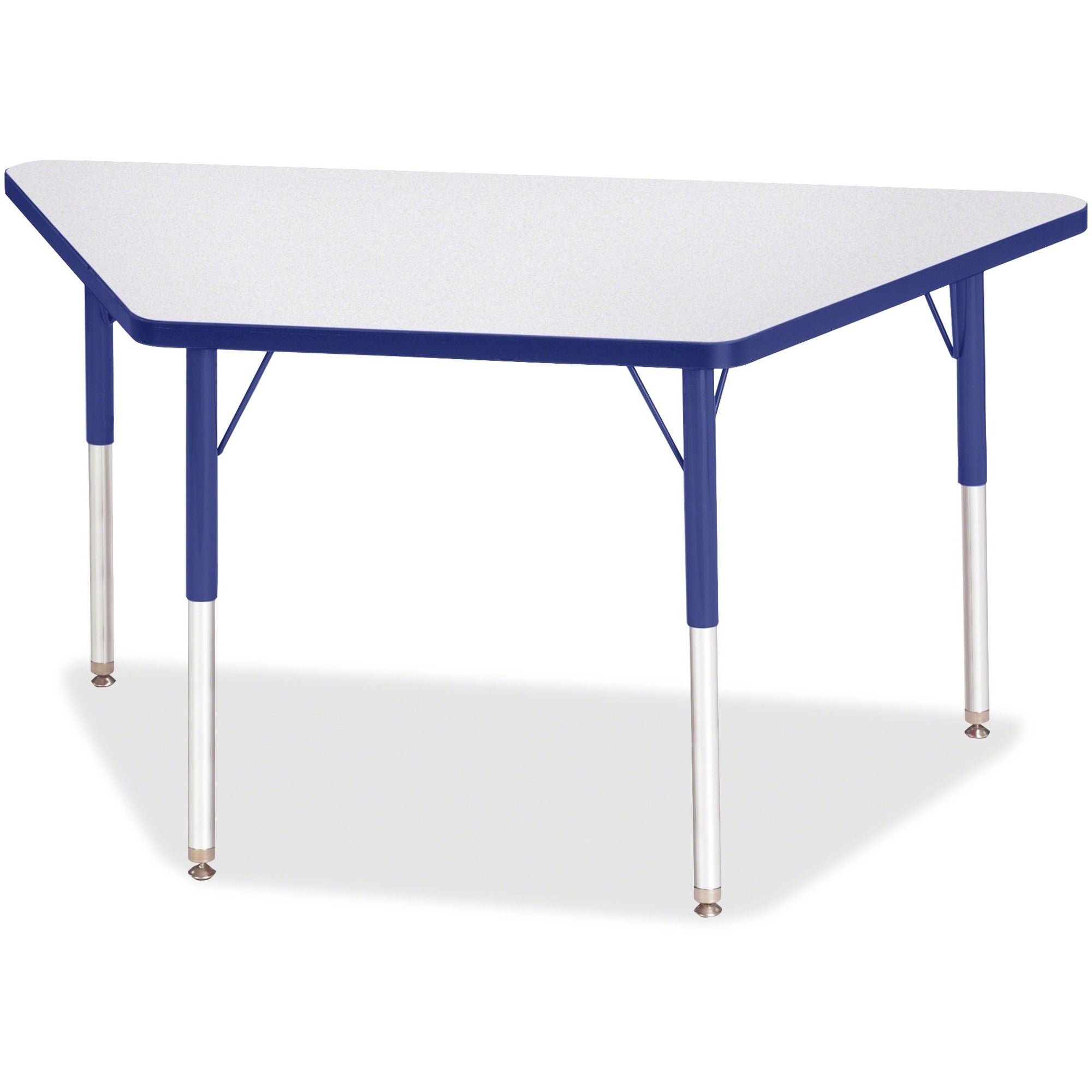 Berries® Trapezoid Activity Tables - 24" X 48", A-height - Freckled Gray/Blue/Gray