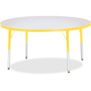 Berries® Round Activity Table - 48" Diameter, E-height - Freckled Gray/Yellow/Gray
