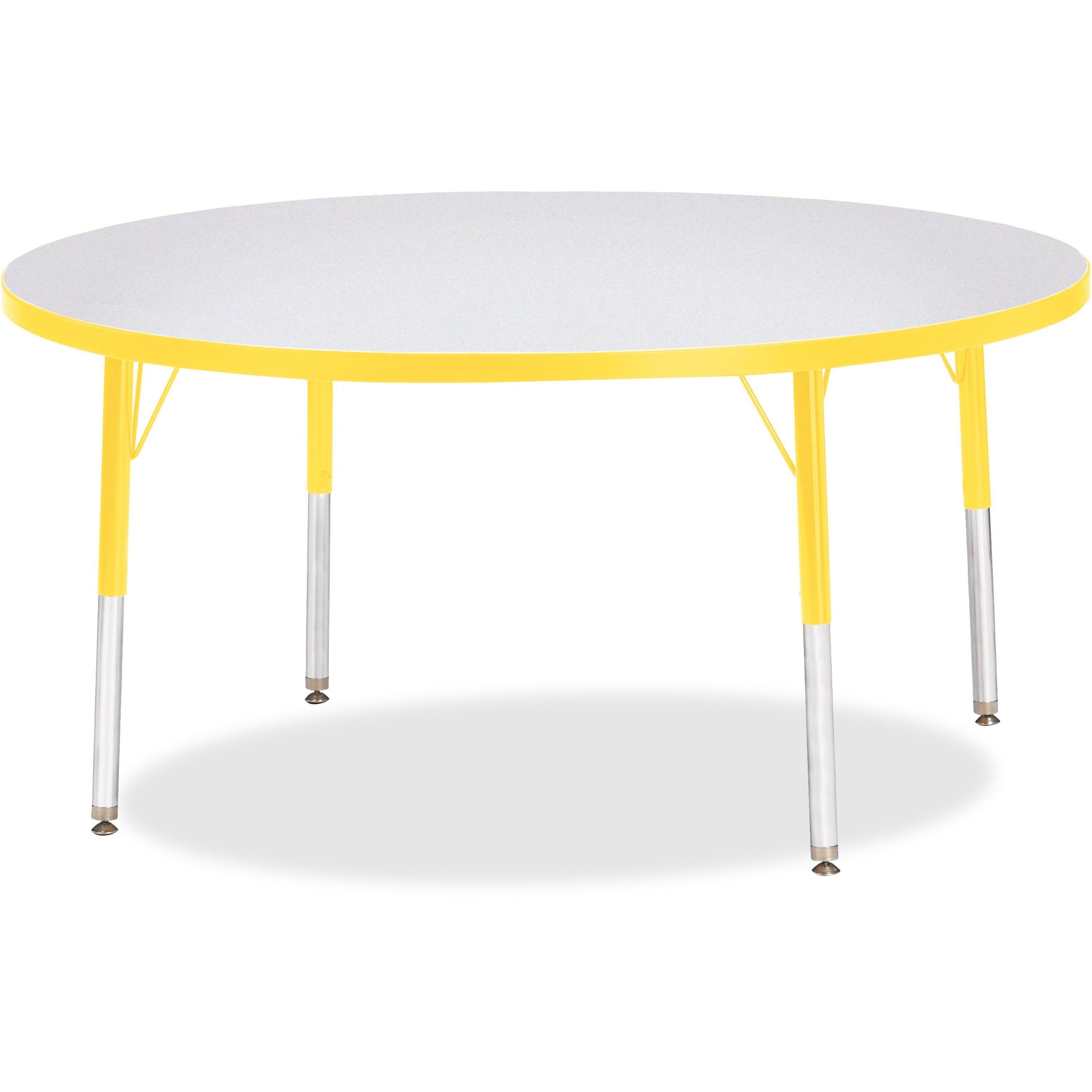 Berries® Round Activity Table - 48" Diameter, E-height - Freckled Gray/Yellow/Gray