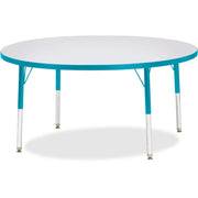 Berries® Round Activity Table - 48" Diameter, E-height - Freckled Gray/Teal/Gray