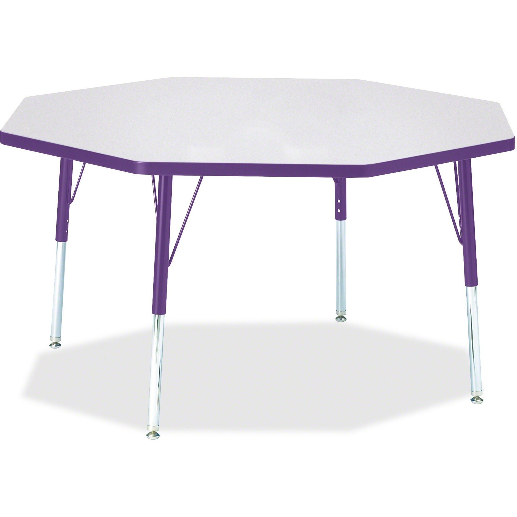 Berries® Octagon Activity Table - 48" X 48", E-height - Freckled Gray/Purple/Gray