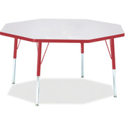 Berries® Octagon Activity Table - 48" X 48", A-height - Freckled Gray/Red/Gray