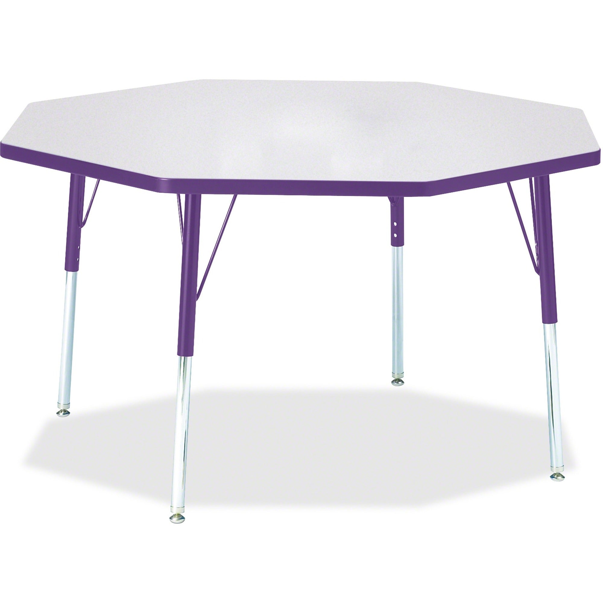 Berries® Octagon Activity Table - 48" X 48", A-height - Freckled Gray/Purple/Gray