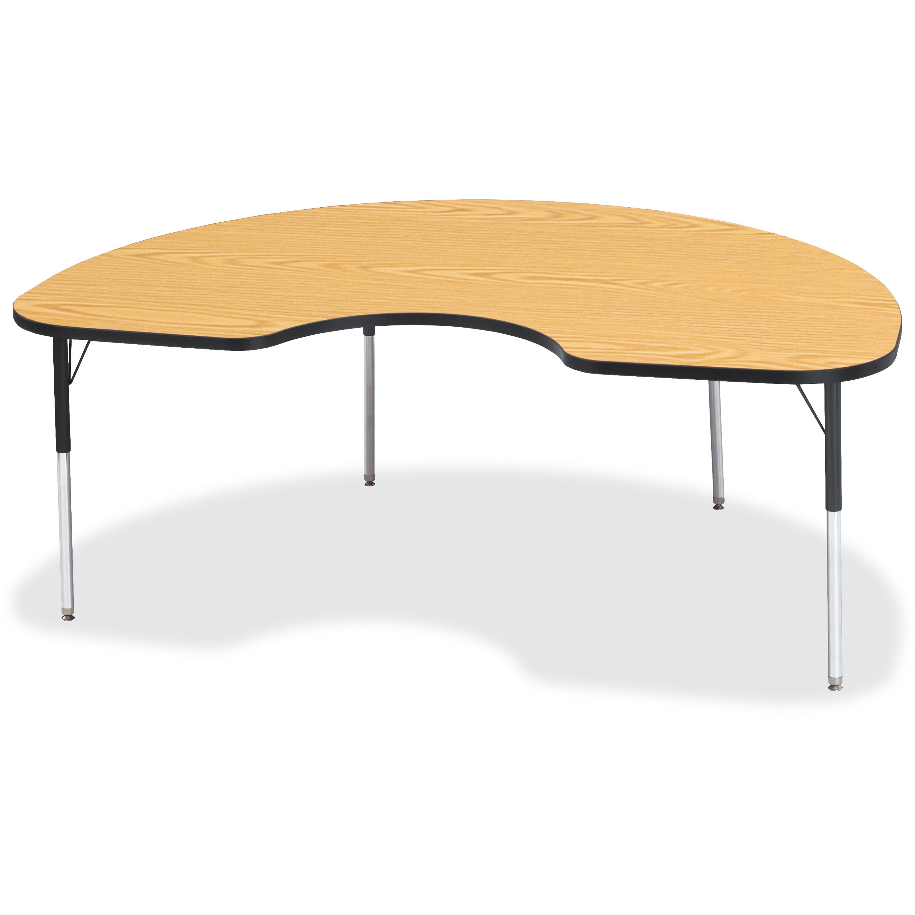Berries® Kidney Activity Table - 48" X 72", A-height - Oak/Black/Black