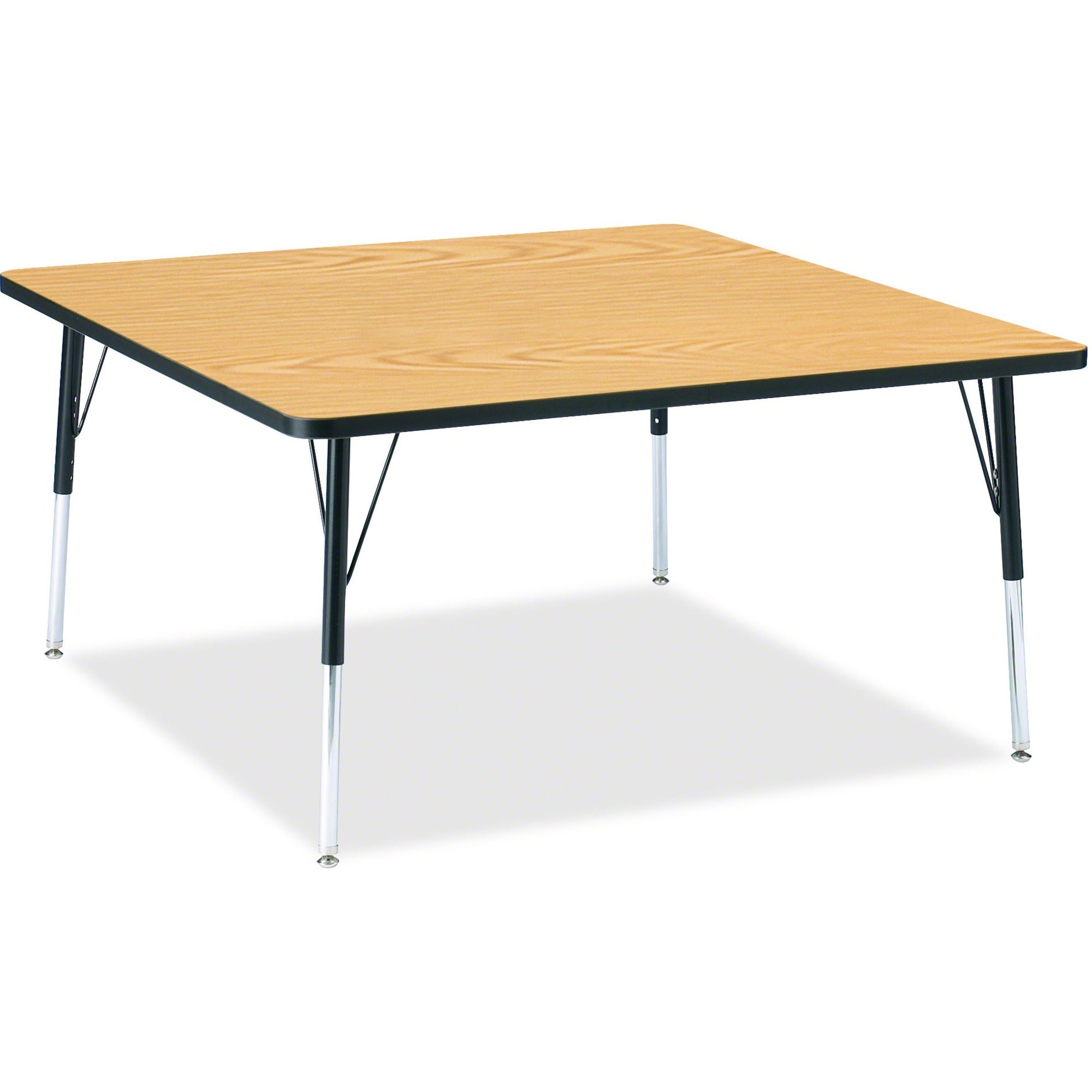 Berries® Square Activity Table - 48" X 48", A-height - Oak/Black/Black
