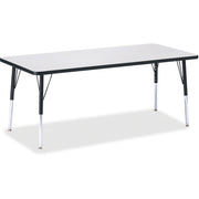 Berries® Rectangle Activity Table - 30" X 72", E-height - Freckled Gray/Black/Black