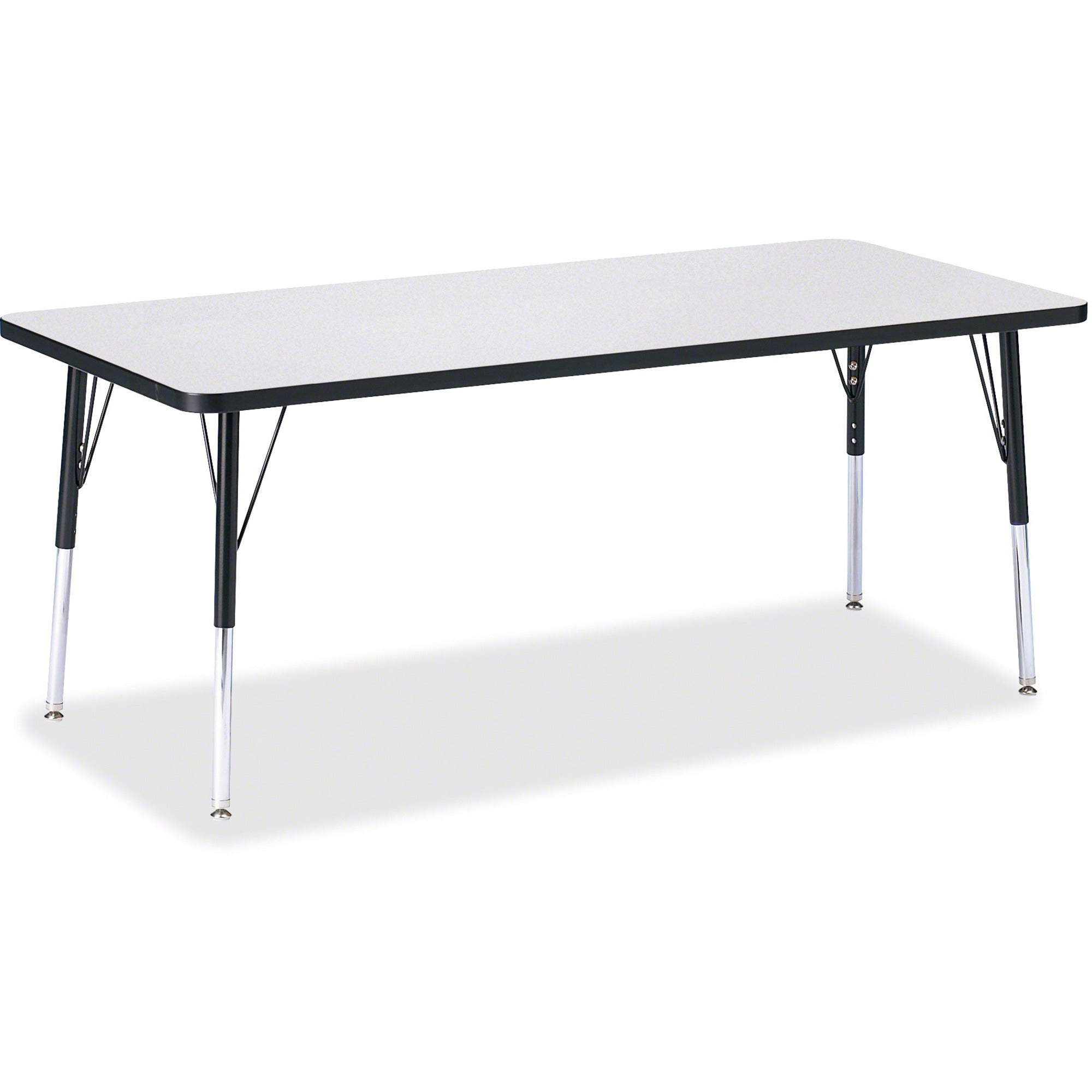 Berries® Rectangle Activity Table - 30" X 72", E-height - Freckled Gray/Black/Black