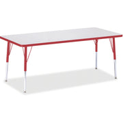 Berries® Rectangle Activity Table - 30" X 72", E-height - Freckled Gray/Red/Gray