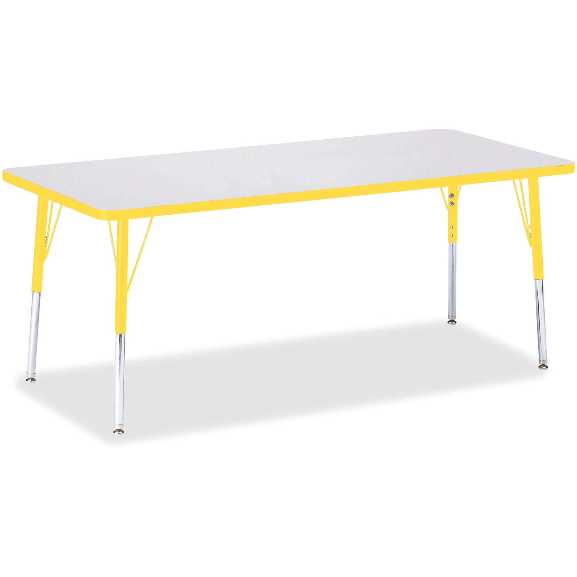 Berries® Rectangle Activity Table - 30" X 72", E-height - Freckled Gray/Yellow/Gray