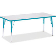 Berries® Rectangle Activity Table - 30" X 72", E-height - Freckled Gray/Teal/Gray