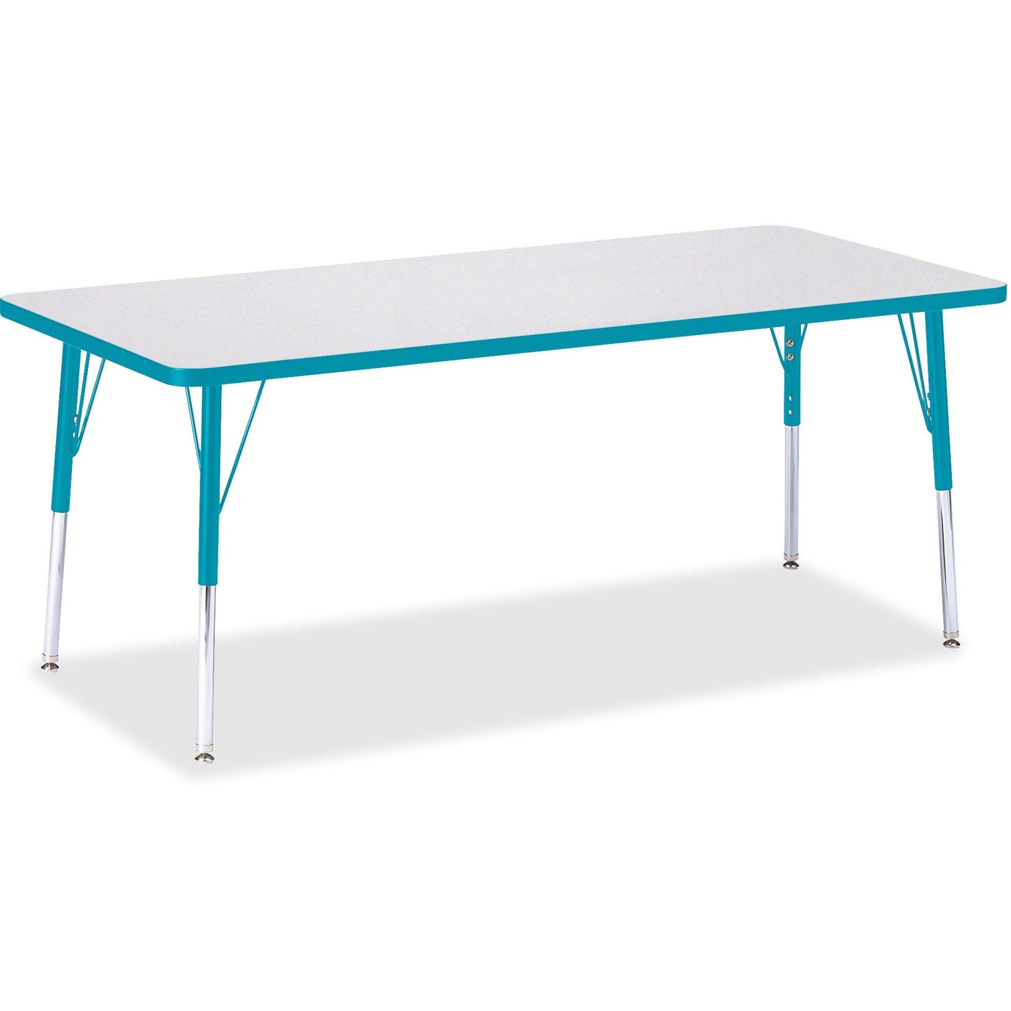 Berries® Rectangle Activity Table - 30" X 72", E-height - Freckled Gray/Teal/Gray