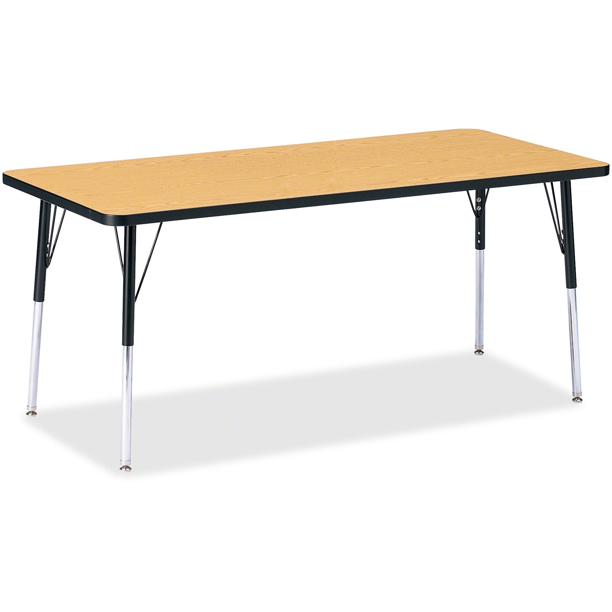 Berries® Rectangle Activity Table - 30" X 72", A-height - Oak/Black/Black