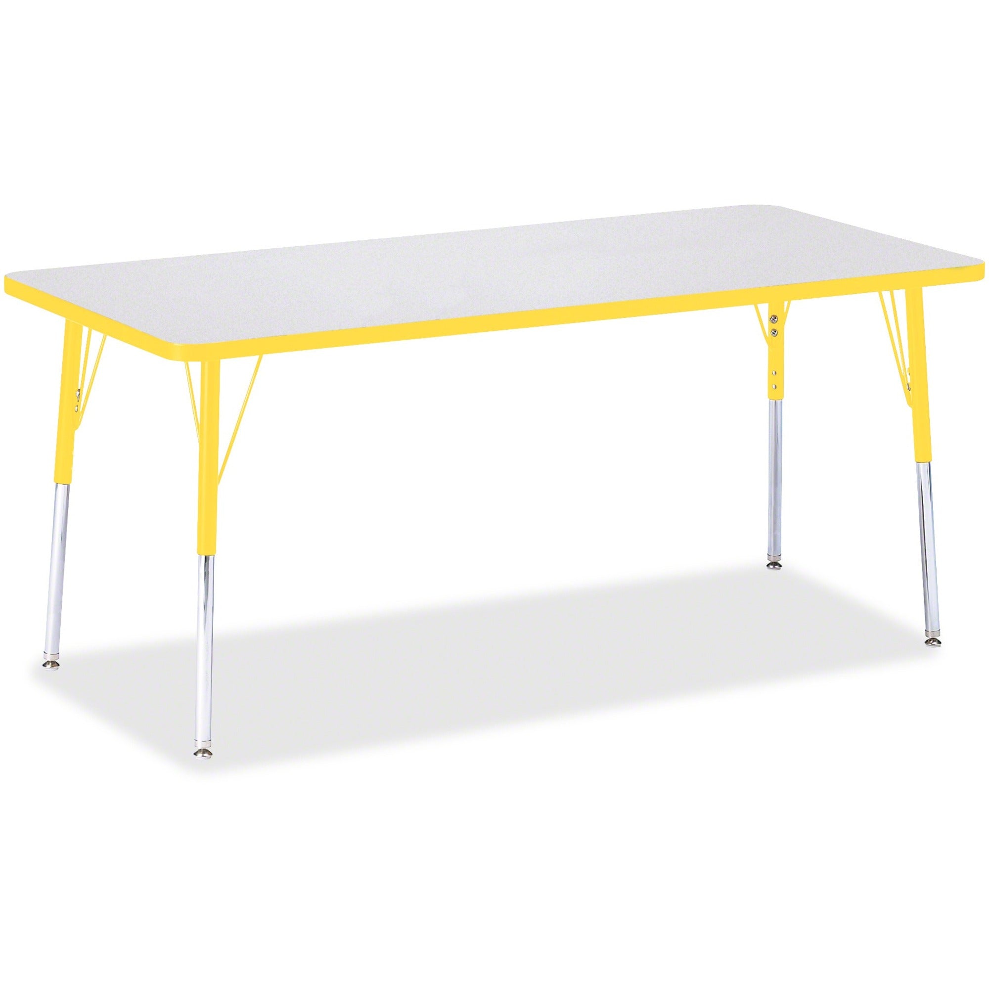 Berries® Rectangle Activity Table - 30" X 72", A-height - Freckled Gray/Yellow/Gray