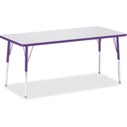 Berries® Rectangle Activity Table - 30" X 72", A-height - Freckled Gray/Purple/Gray