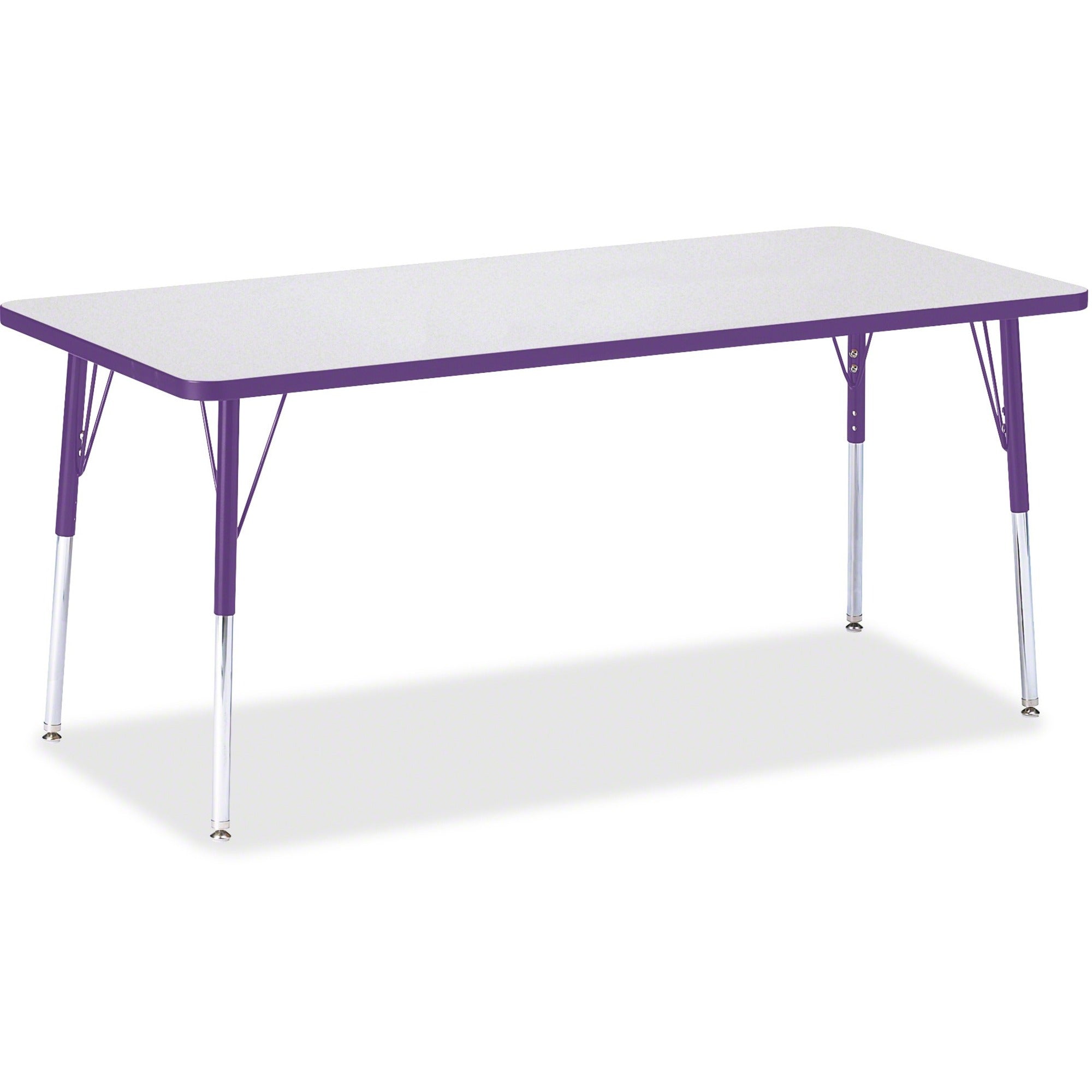 Berries® Rectangle Activity Table - 30" X 72", A-height - Freckled Gray/Purple/Gray