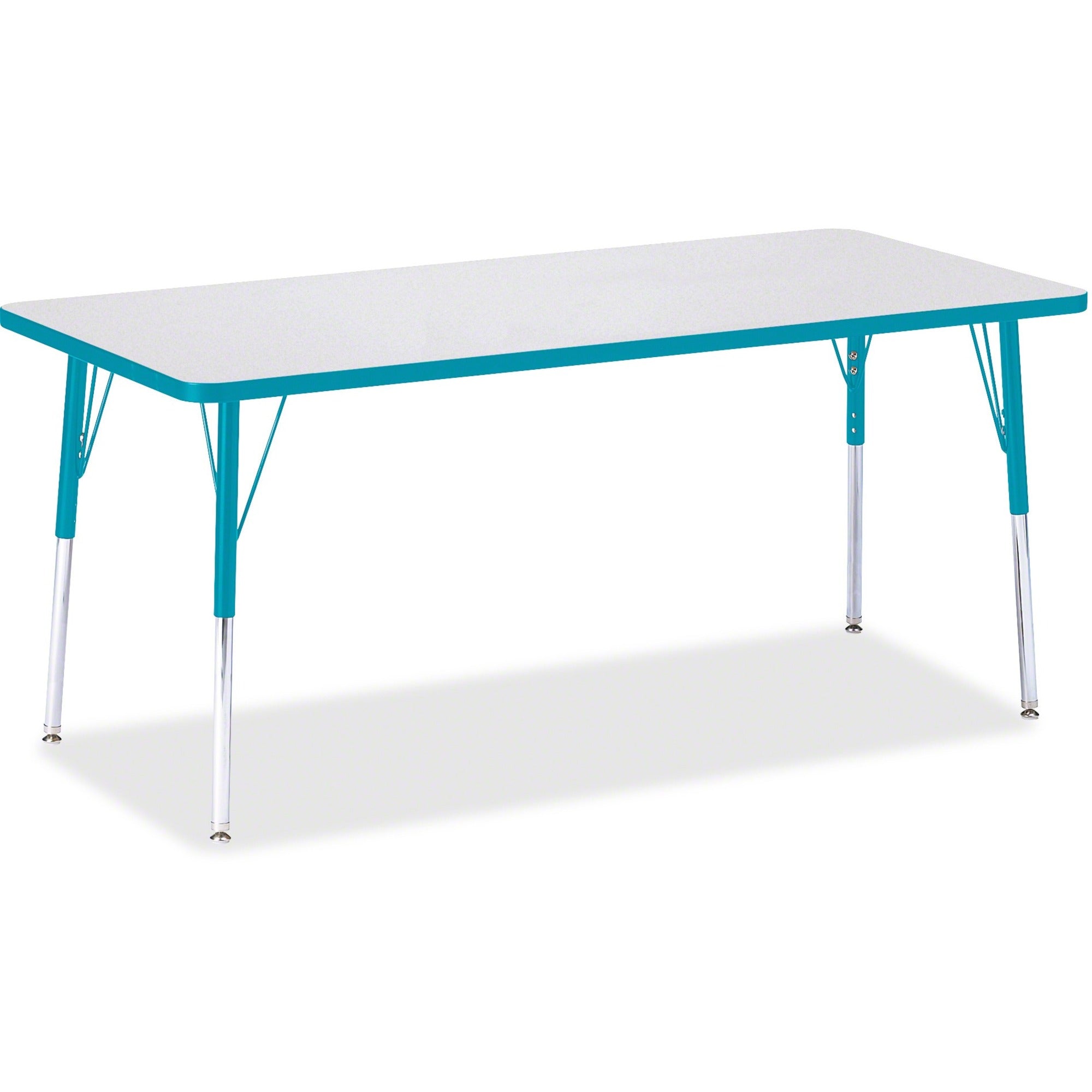 Berries® Rectangle Activity Table - 30" X 72", A-height - Freckled Gray/Teal/Gray