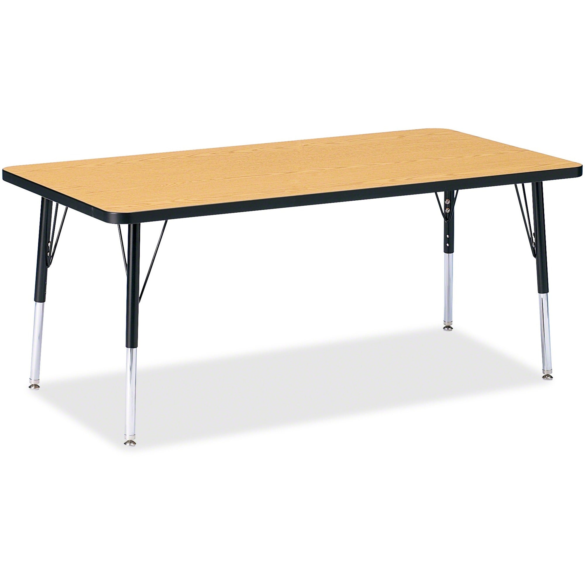 Berries® Rectangle Activity Table - 30" X 60", E-height - Oak/Black/Black
