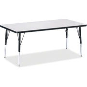 Berries® Rectangle Activity Table - 30" X 60", E-height - Freckled Gray/Black/Black