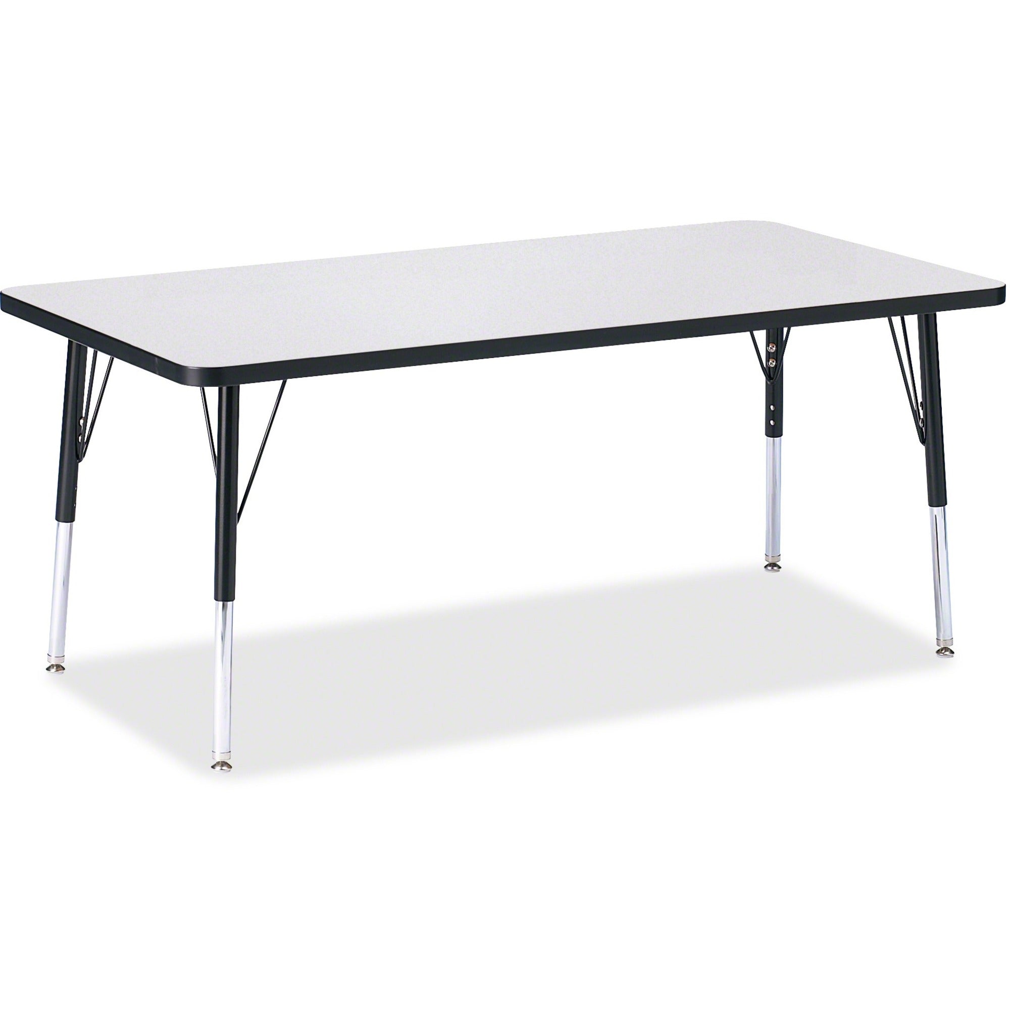 Berries® Rectangle Activity Table - 30" X 60", E-height - Freckled Gray/Black/Black