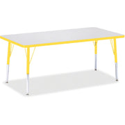 Berries® Rectangle Activity Table - 30" X 60", E-height - Freckled Gray/Yellow/Gray