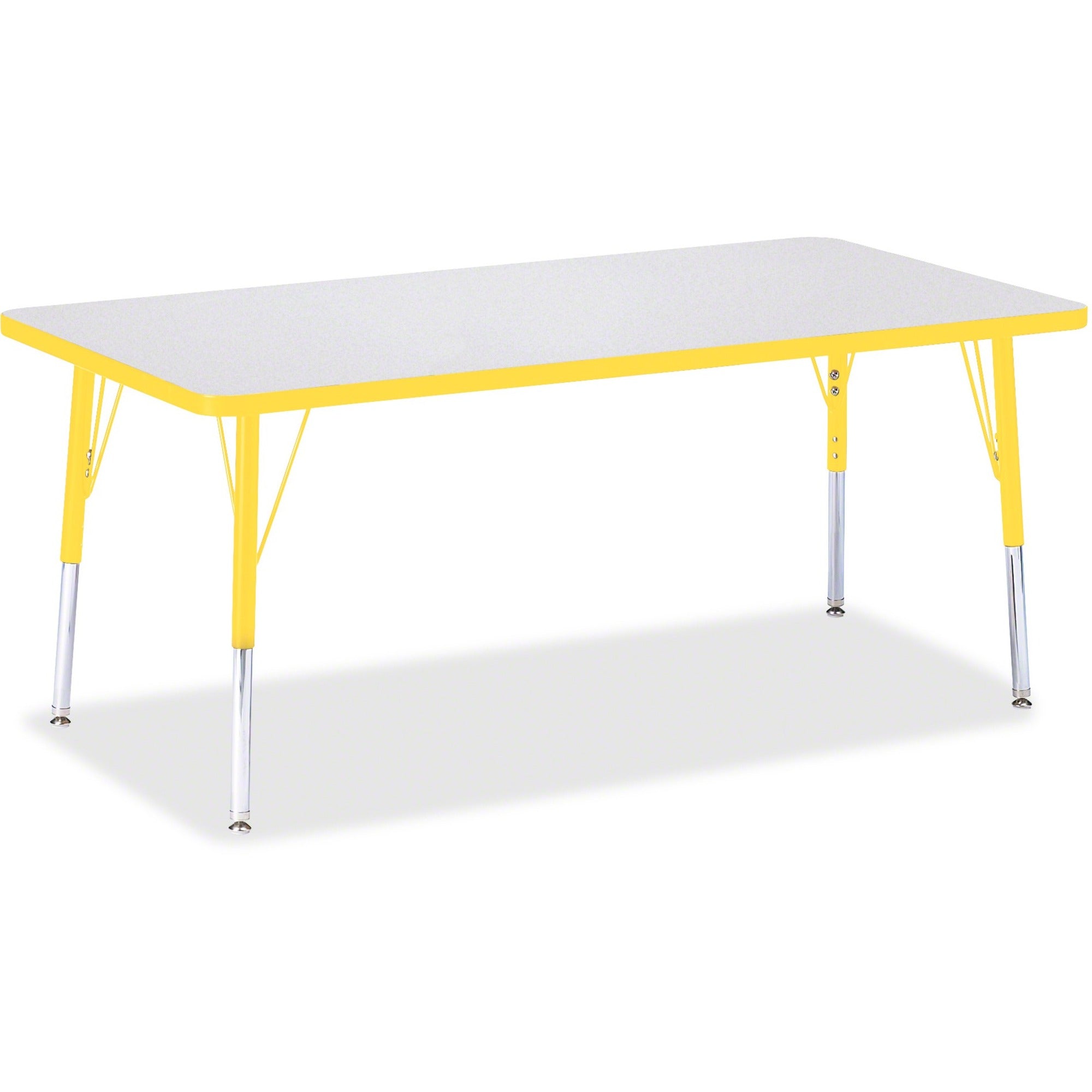 Berries® Rectangle Activity Table - 30" X 60", E-height - Freckled Gray/Yellow/Gray
