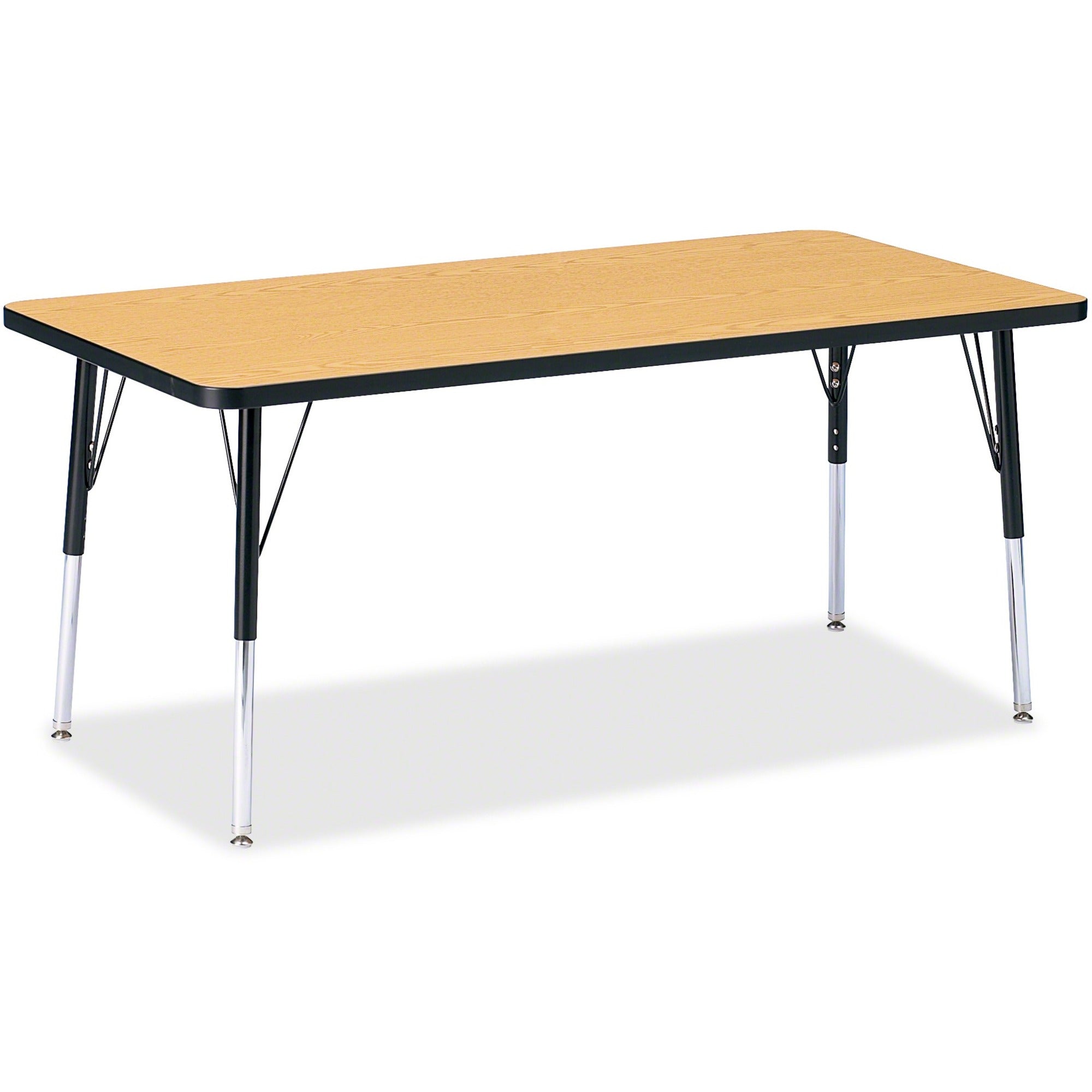 Berries® Rectangle Activity Table - 30" X 60", A-height - Oak/Black/Black