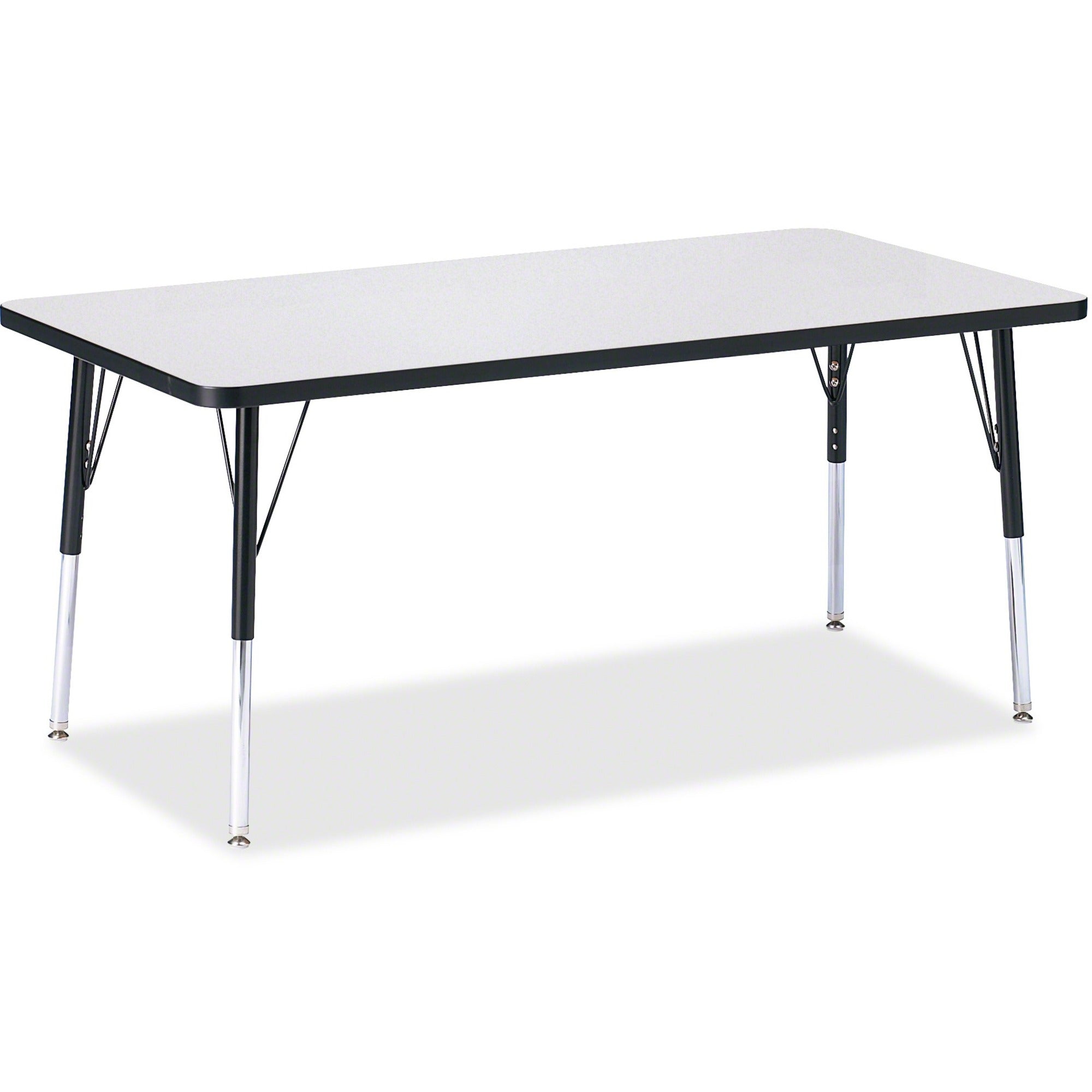 Berries® Rectangle Activity Table - 30" X 60", A-height - Freckled Gray/Black/Black