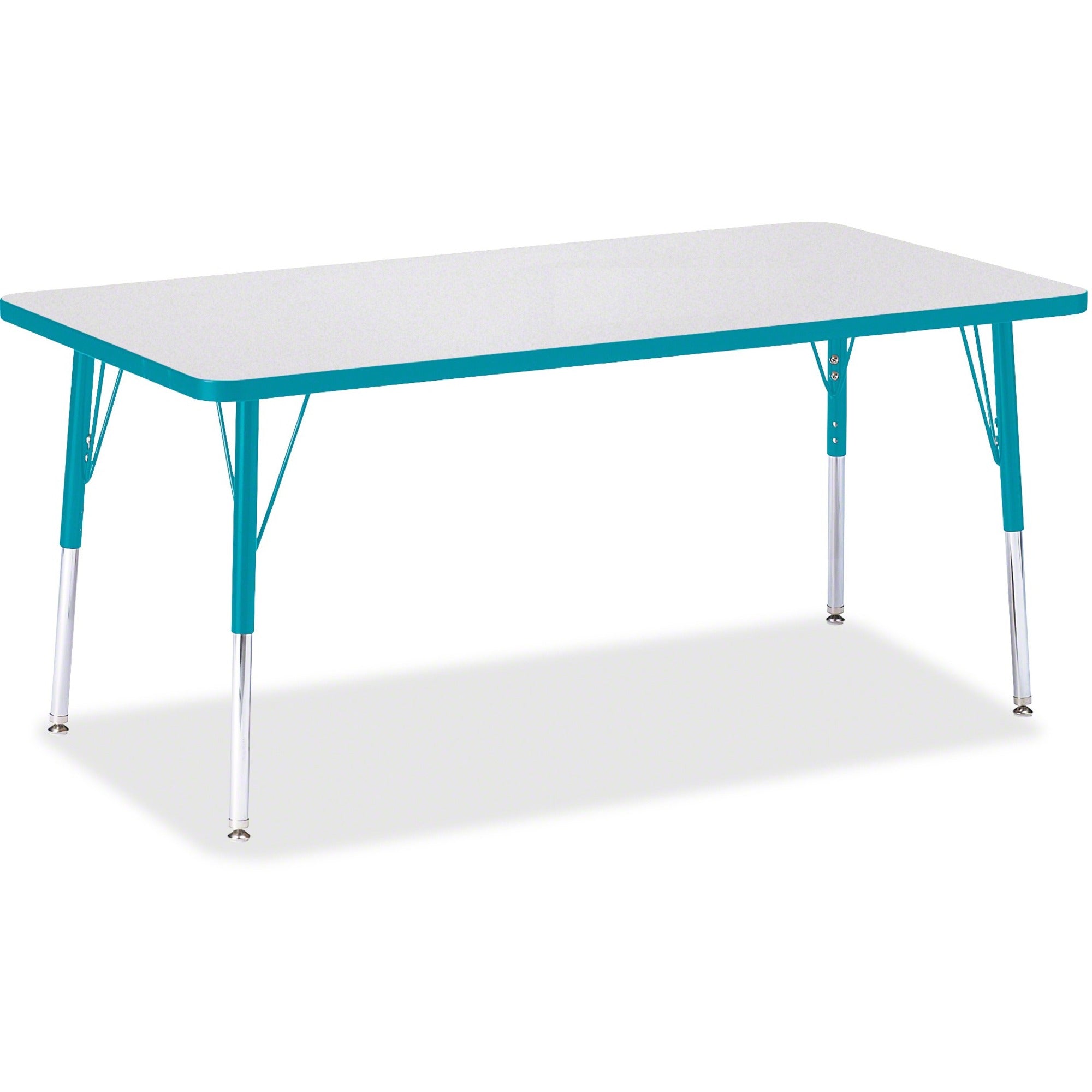Berries® Rectangle Activity Table - 30" X 60", A-height - Freckled Gray/Teal/Gray