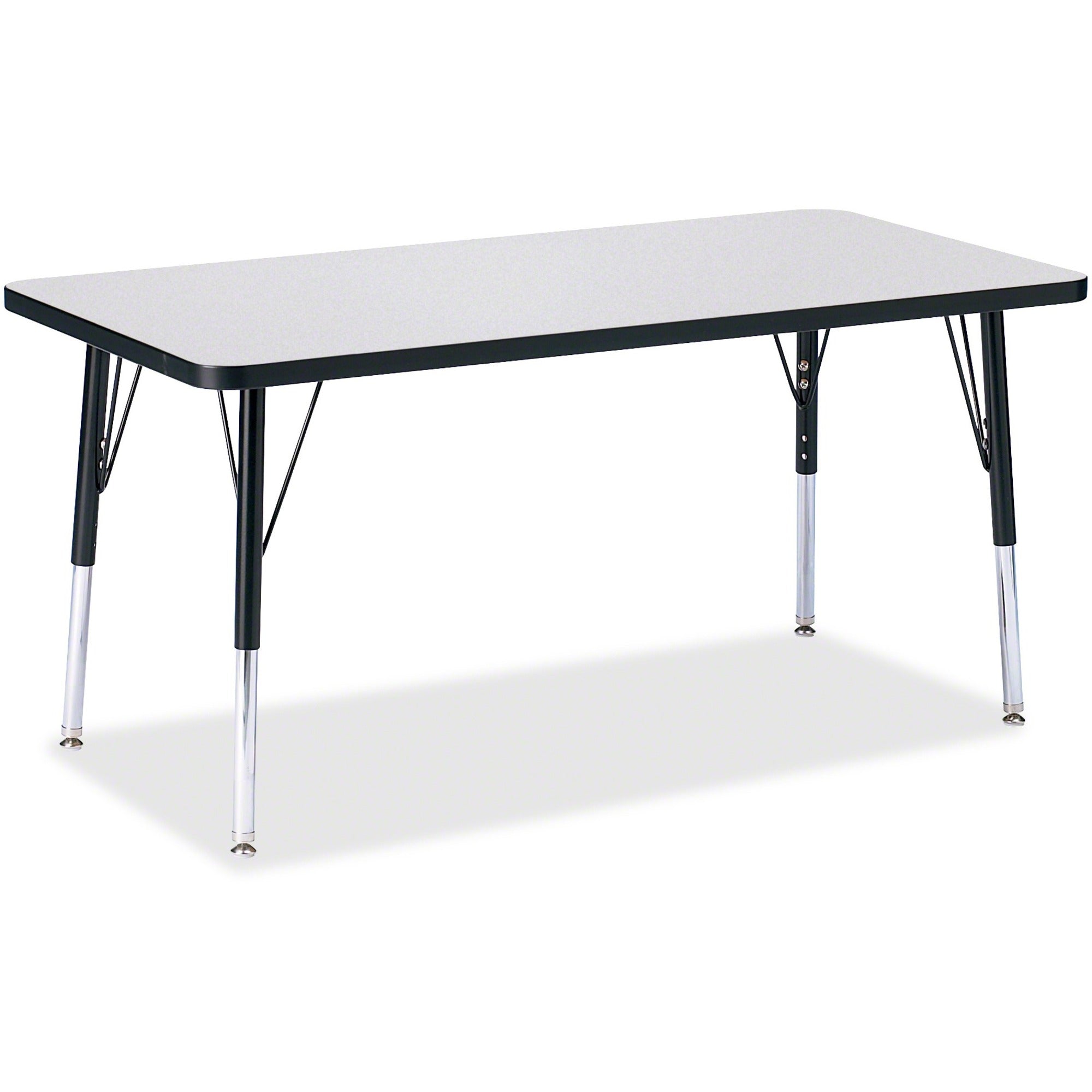 Berries® Rectangle Activity Table - 24" X 48", E-height - Freckled Gray/Black/Black