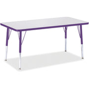 Berries® Rectangle Activity Table - 24" X 48", E-height - Freckled Gray/Purple/Gray