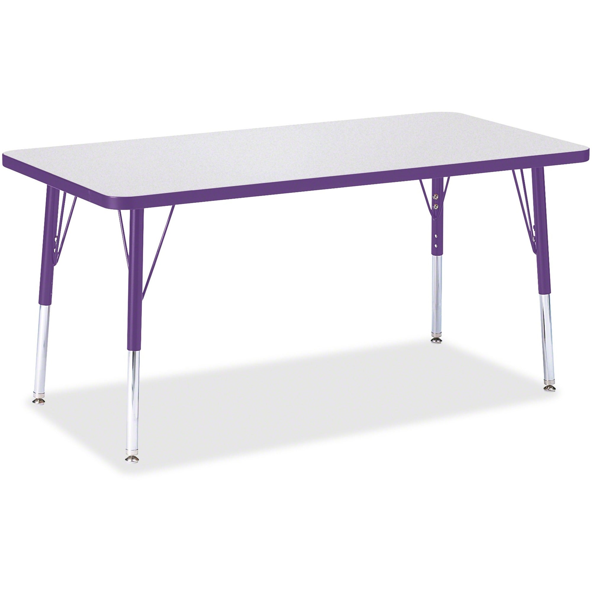Berries® Rectangle Activity Table - 24" X 48", E-height - Freckled Gray/Purple/Gray