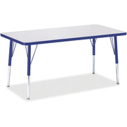 Berries® Rectangle Activity Table - 24" X 48", E-height - Freckled Gray/Blue/Gray