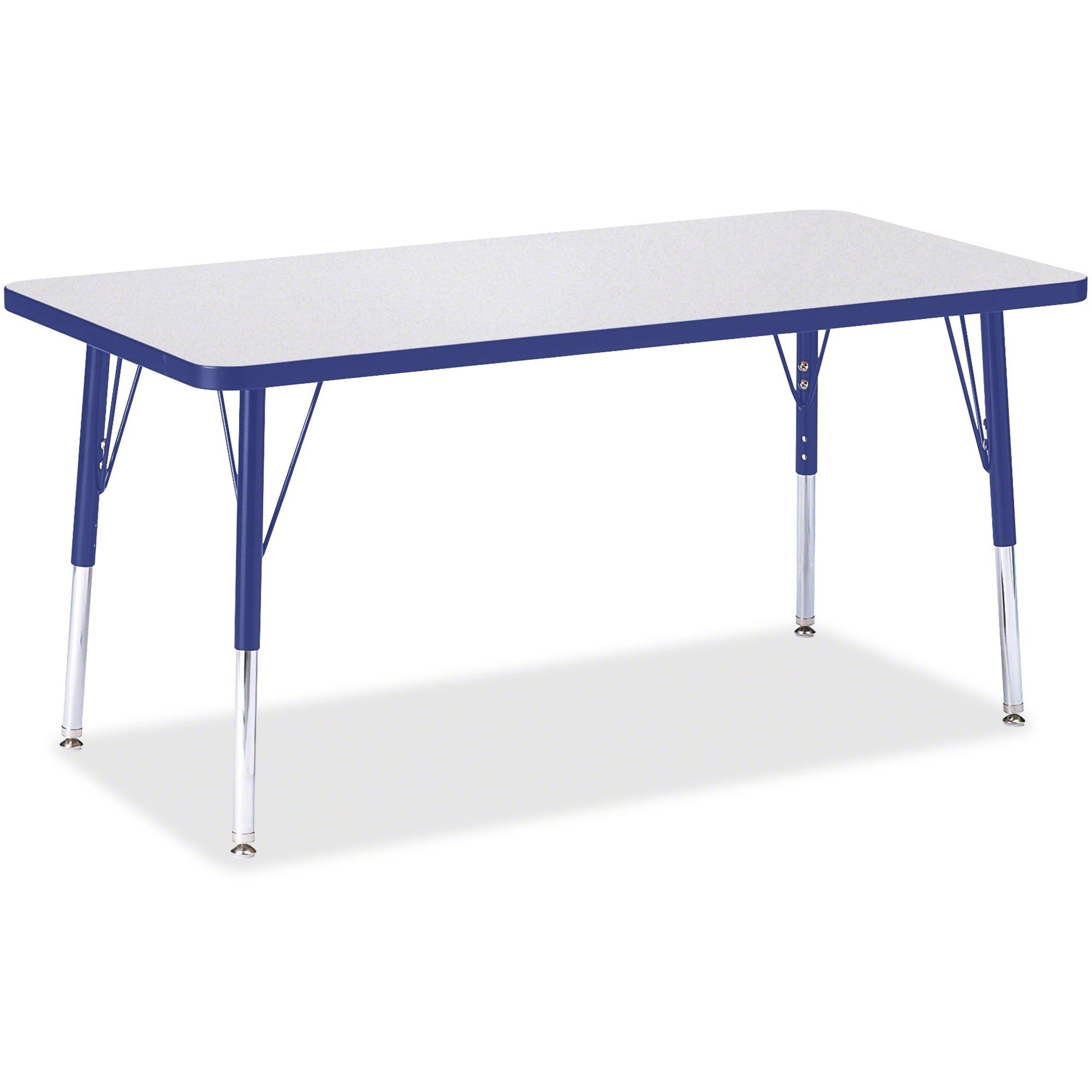Berries® Rectangle Activity Table - 24" X 48", E-height - Freckled Gray/Blue/Gray