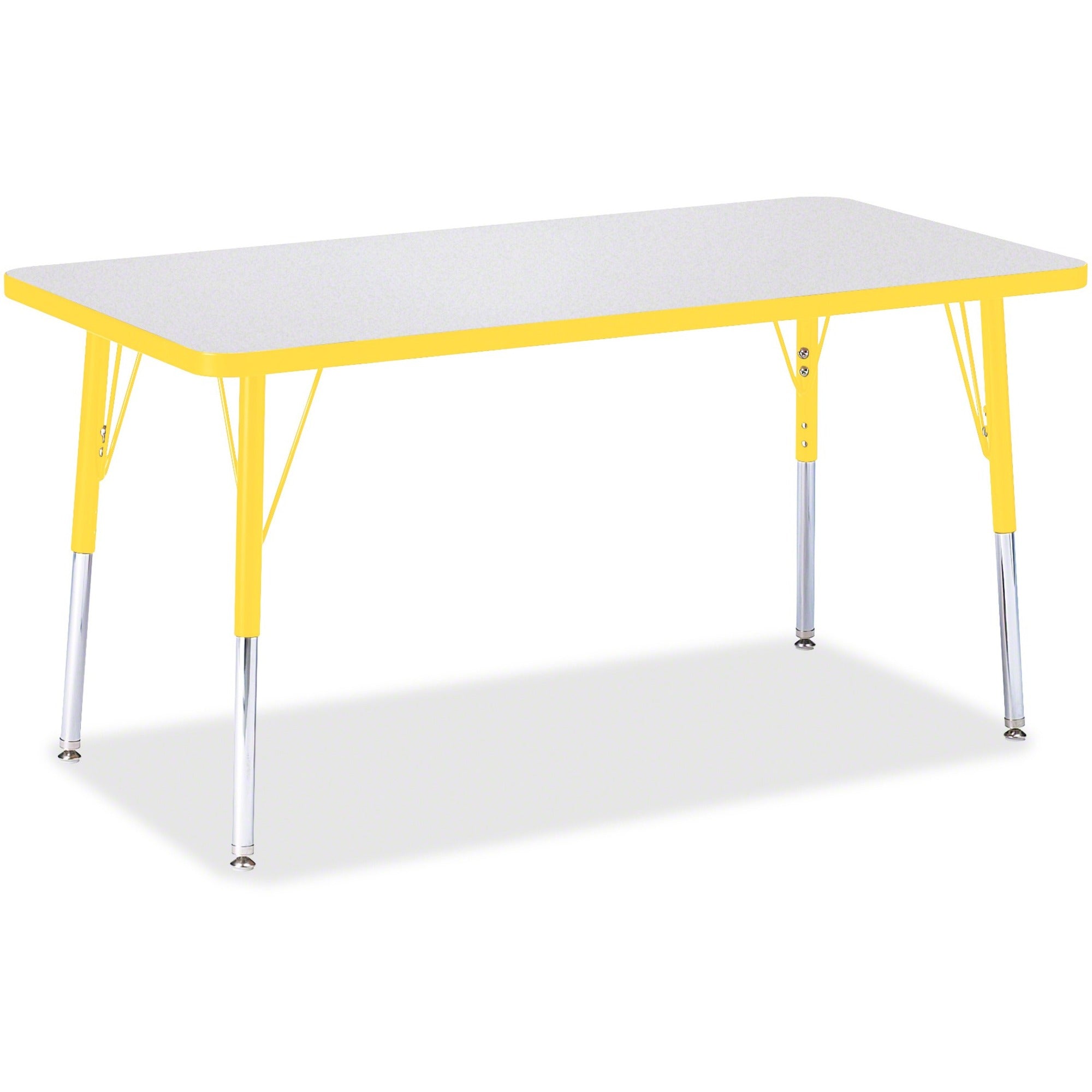 Berries® Rectangle Activity Table - 24" X 48", A-height - Freckled Gray/Yellow/Gray