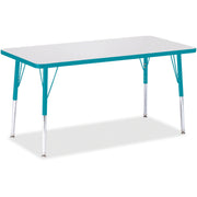 Berries® Rectangle Activity Table - 24" X 48", A-height - Freckled Gray/Teal/Gray