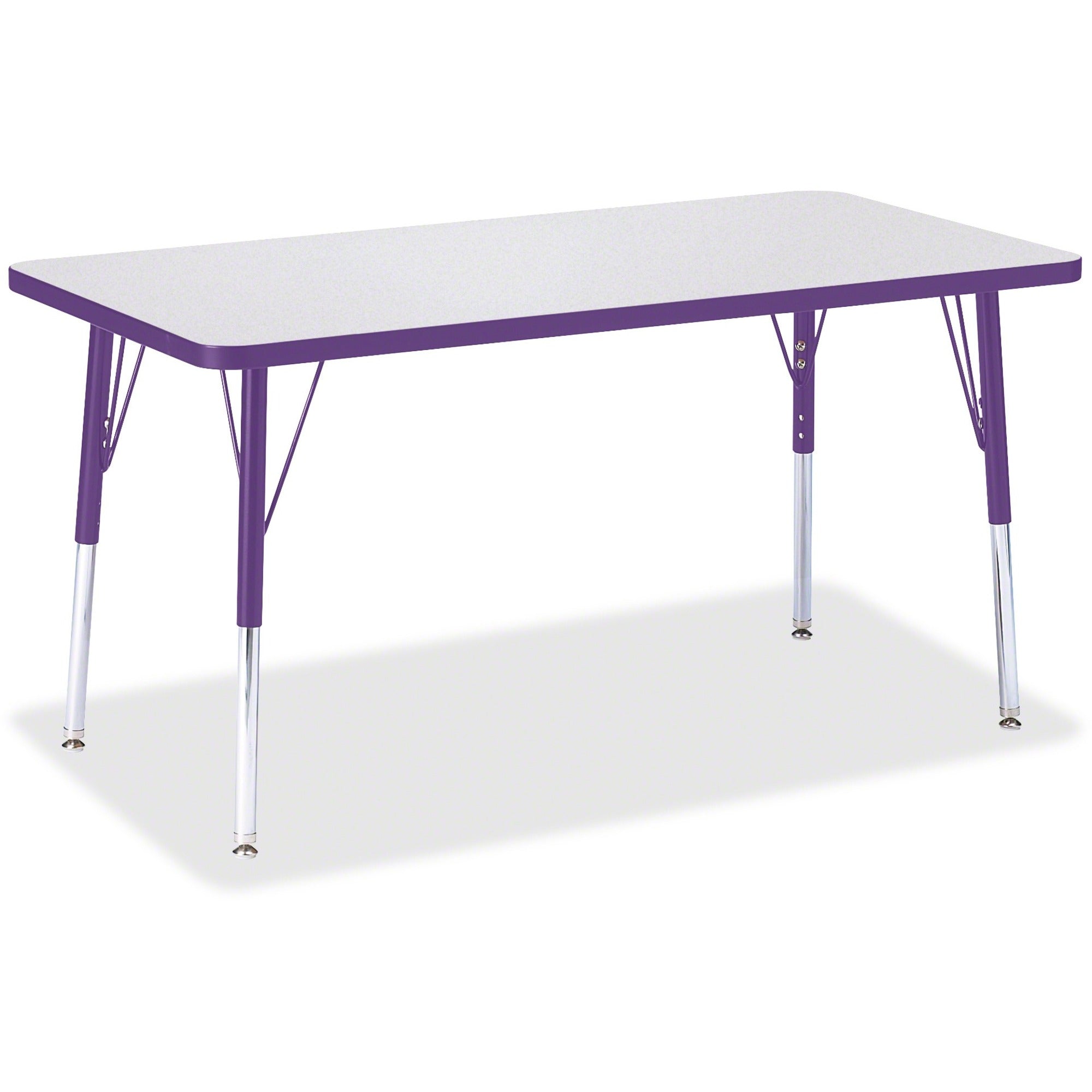 Berries® Rectangle Activity Table - 24" X 48", A-height - Freckled Gray/Purple/Gray