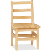 Jonti-Craft KYDZ Ladderback Chair, Maple, Solid Hardwood, 12" Seat Height, 1 Each