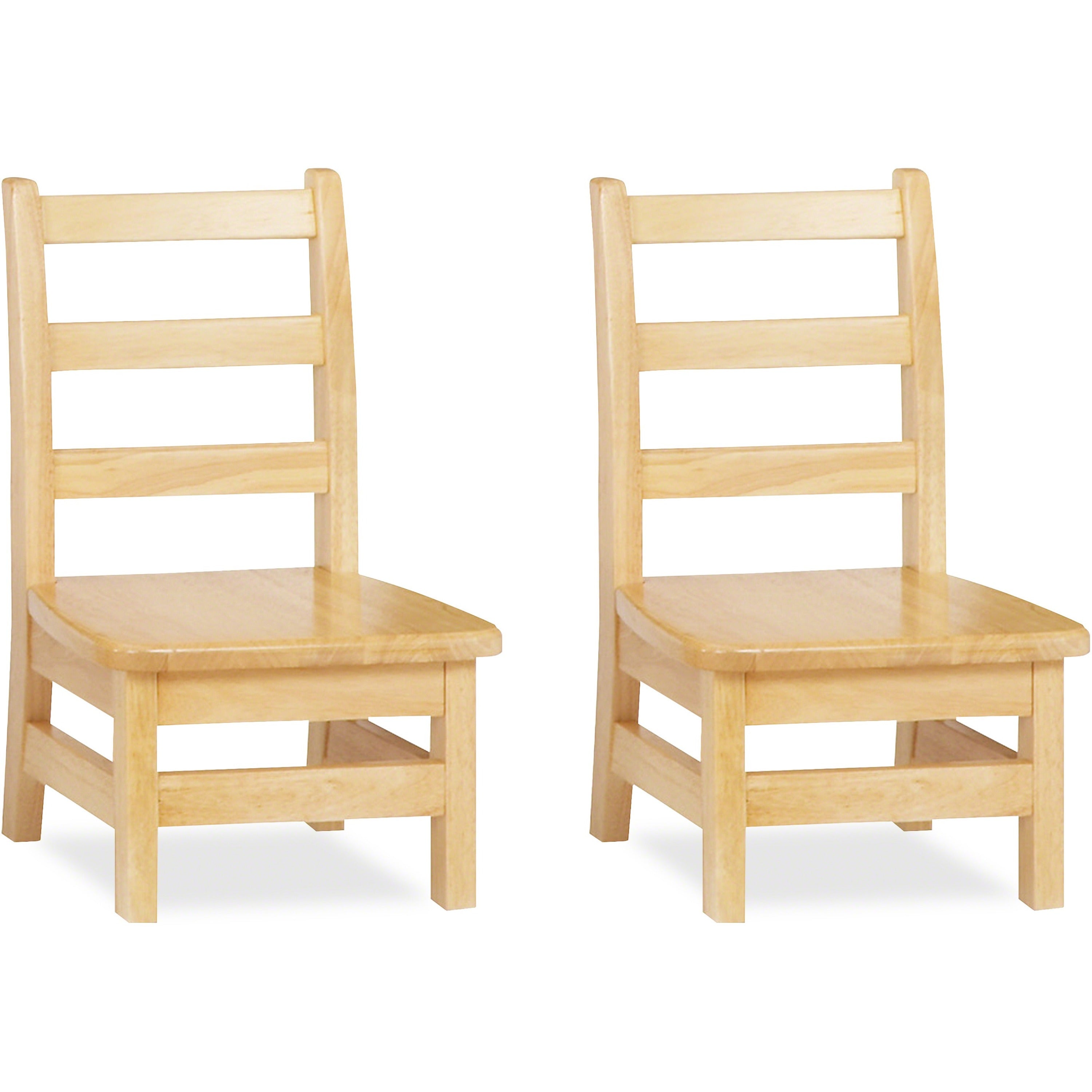 Jonti-Craft KYDZ Ladderback Chair, Maple, Solid Hardwood, 8" Seat Height, Beige, 2 per Carton