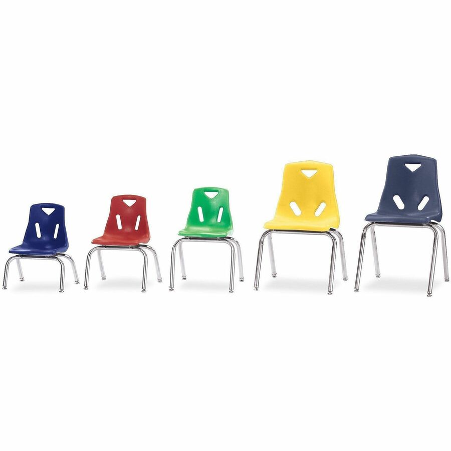 Berries® Stacking Chair with Chrome-Plated Legs - 16" Ht - Green