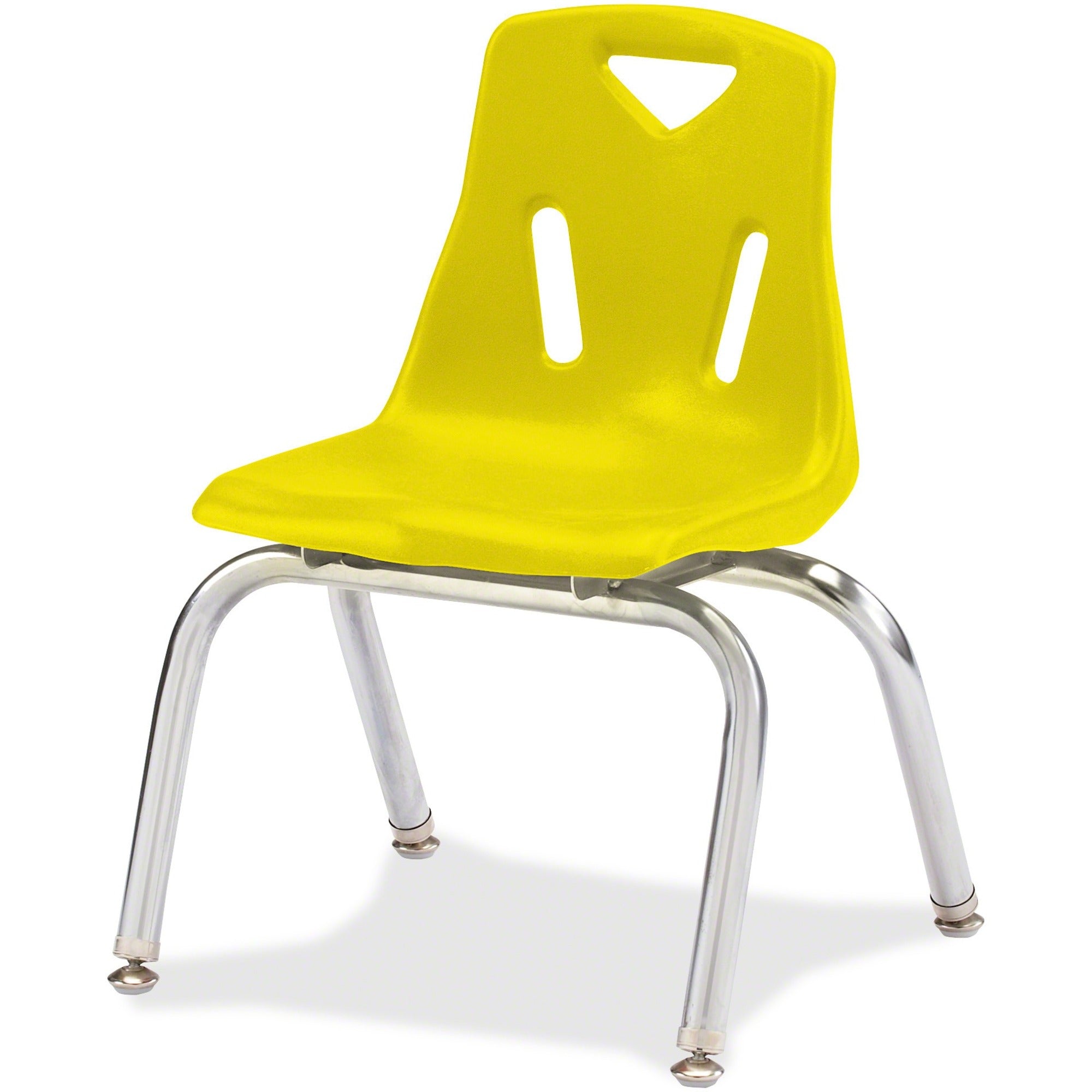 Berries® Stacking Chair with Chrome-Plated Legs - 16" Ht - Yellow