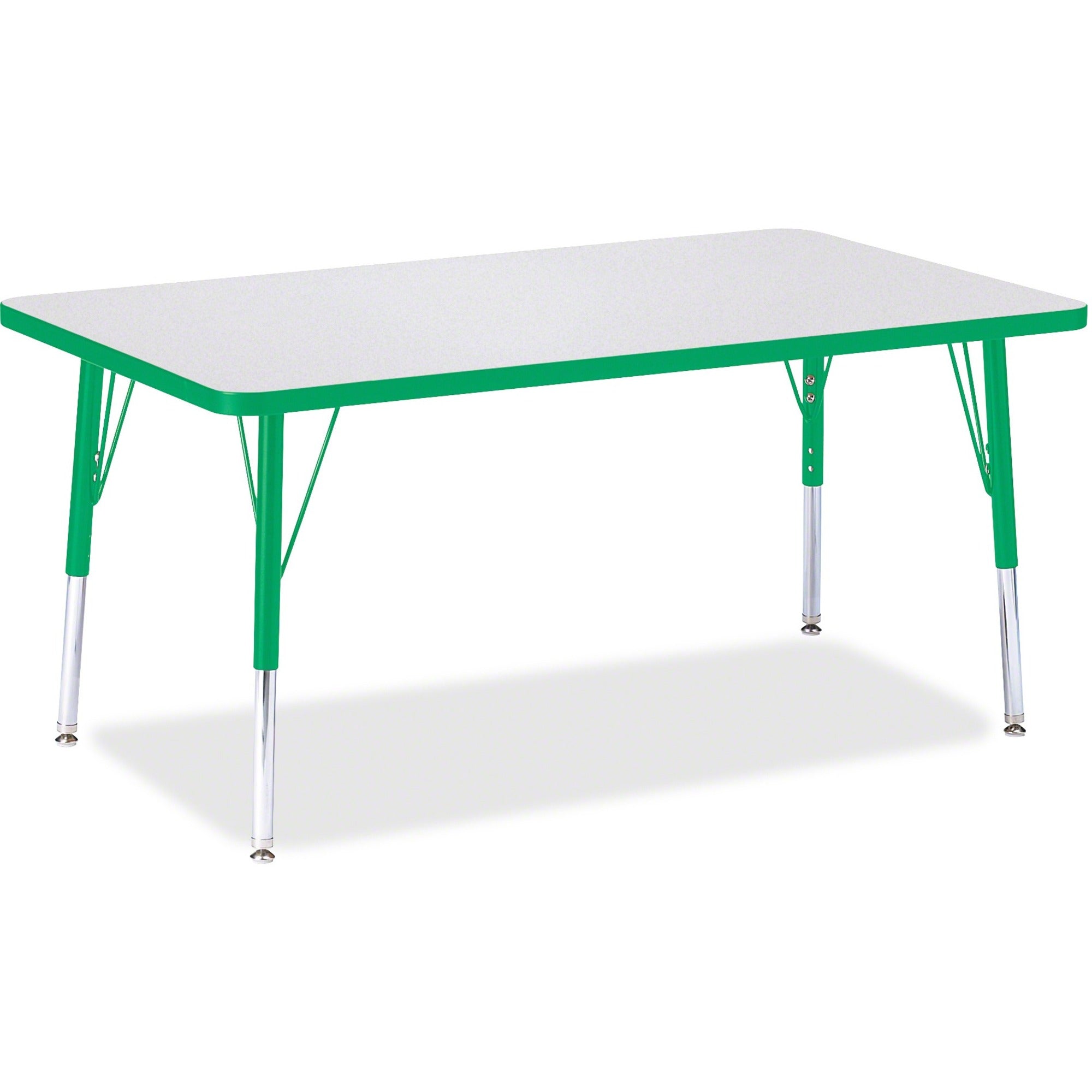 Berries® Rectangle Activity Table - 30" X 48", E-height - Freckled Gray/Green/Gray